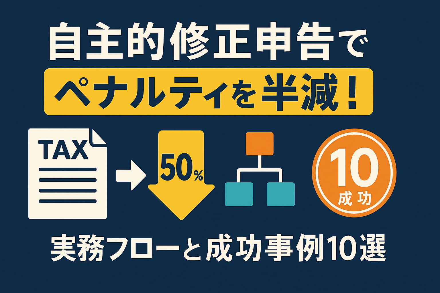 自主的修正申告でペナルティを半減！実務フローと成功事例10選 - 岩本隆一税理士事務所｜横浜駅