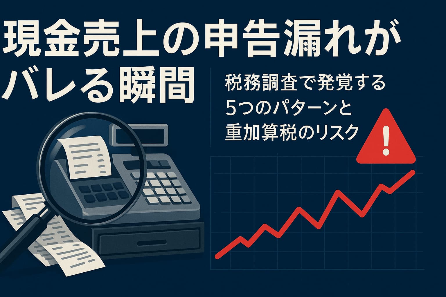 現金売上の申告漏れがバレる瞬間｜税務調査で発覚する5つのパターンと重加算税のリスク - 岩本隆一税理士事務所｜横浜駅